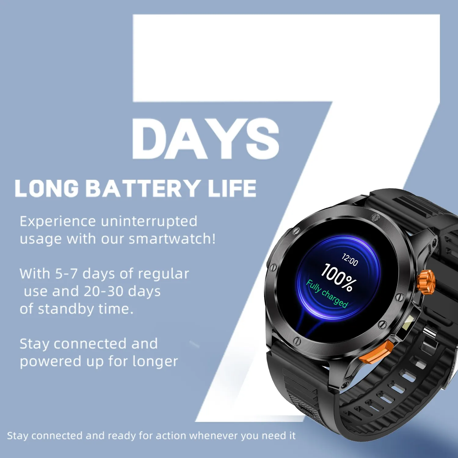 ADAMANTA V21 smartwatch con torcia sport IP68