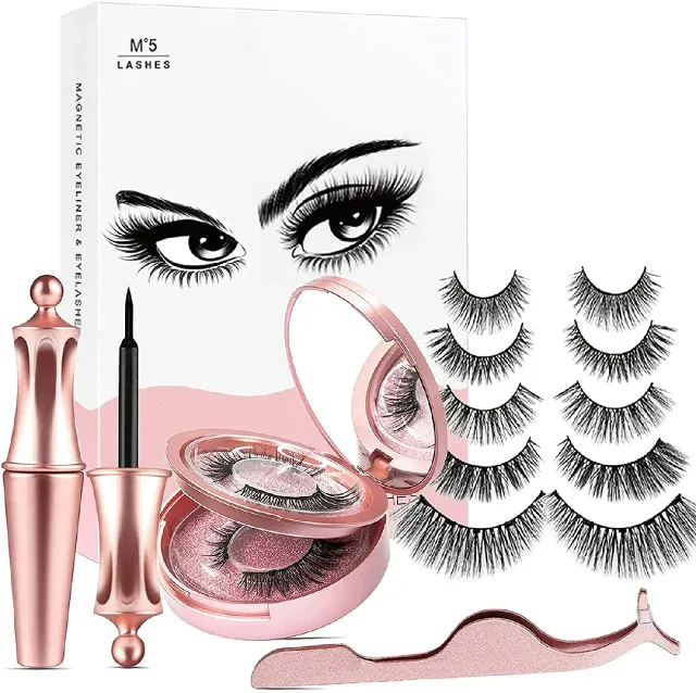 ADAMANTA 3D ciglia magnetiche 7 paia con eyeliner