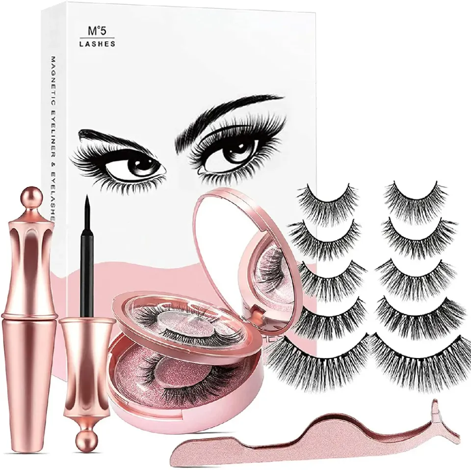 ADAMANTA 3D ciglia magnetiche 7 paia con eyeliner
