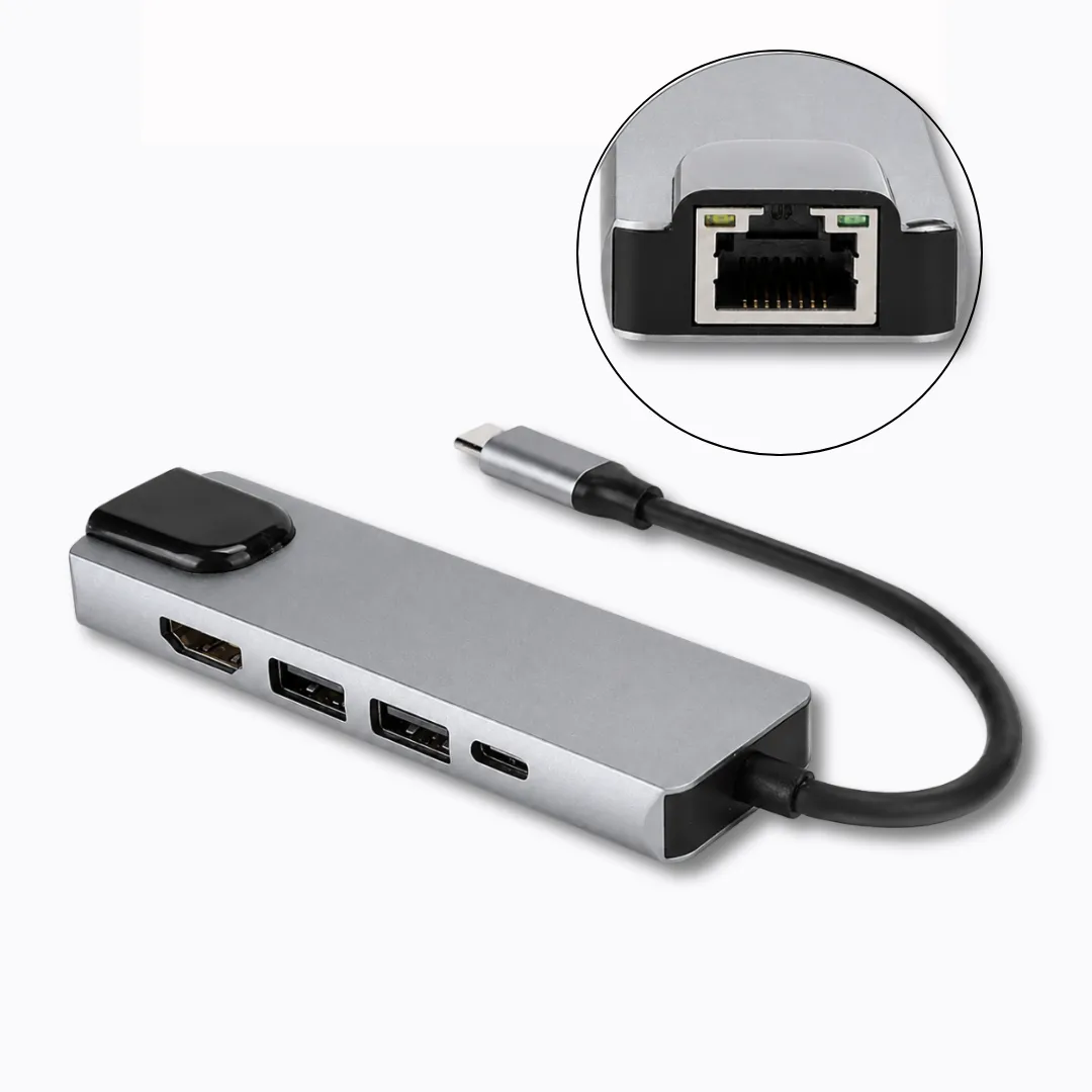 ADAMANTA USB-C Hub 5-in-1 adattatore HDMI 4K multiporta