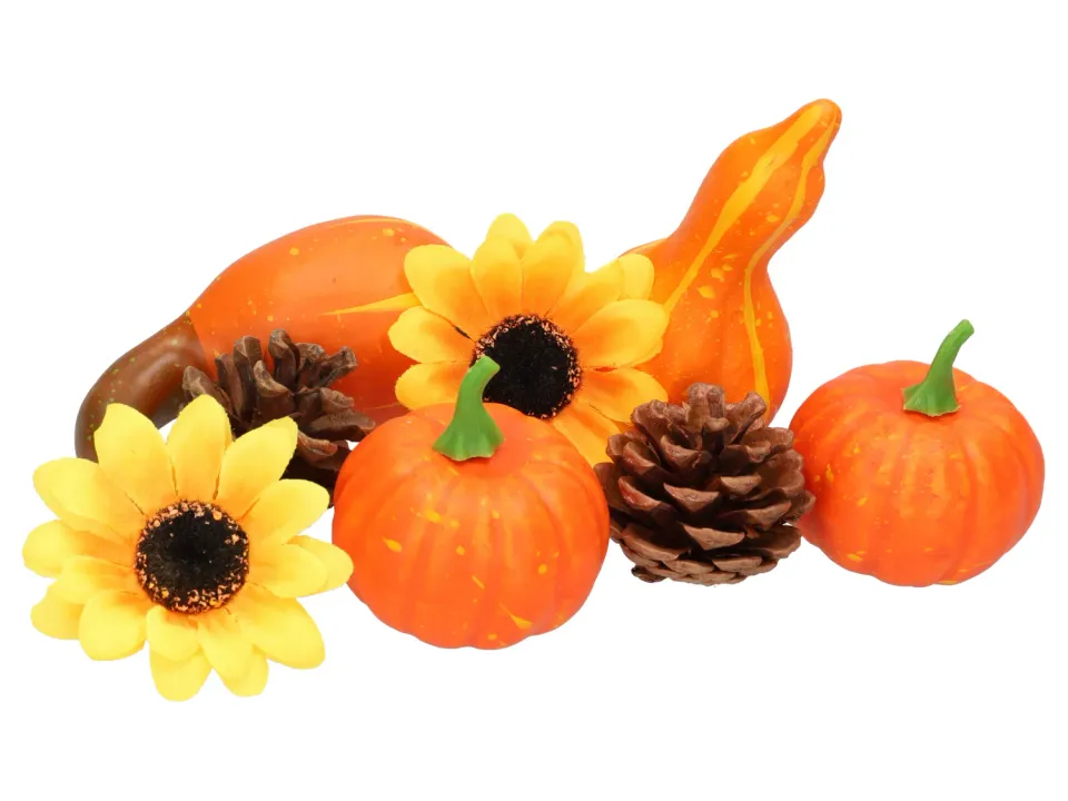 Wibra decorazione autunnale 15 cm foglie e zucche