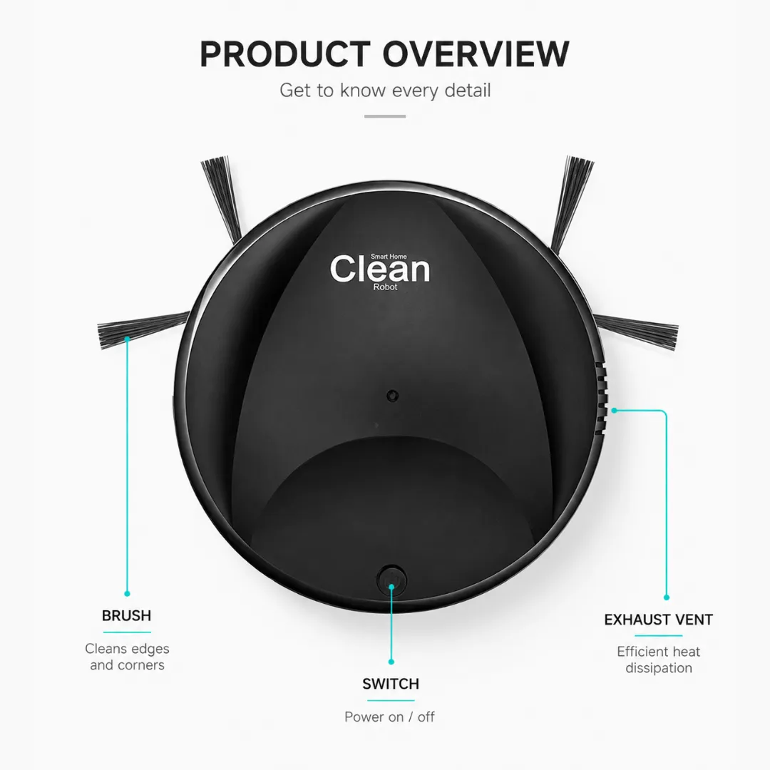 ADAMANTA 317 aspirapolvere robot compatto con mocio USB