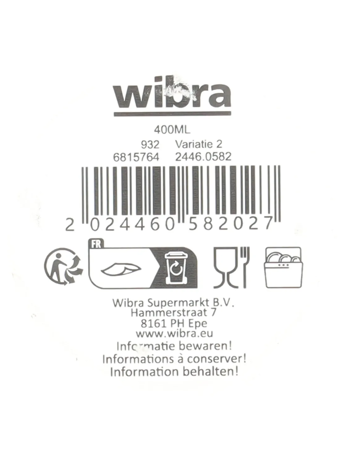 Wibra tazza termica mini con cannuccia 414 ml doppia parete