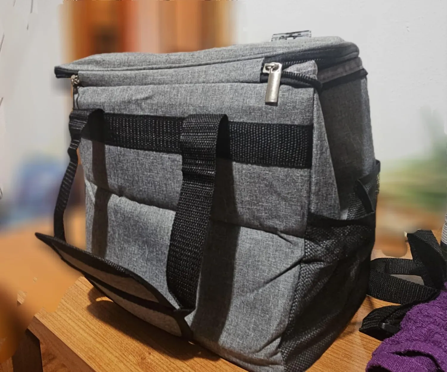 Kaefuys Borsa termica 33L con tracolla caldo-freddo grigia