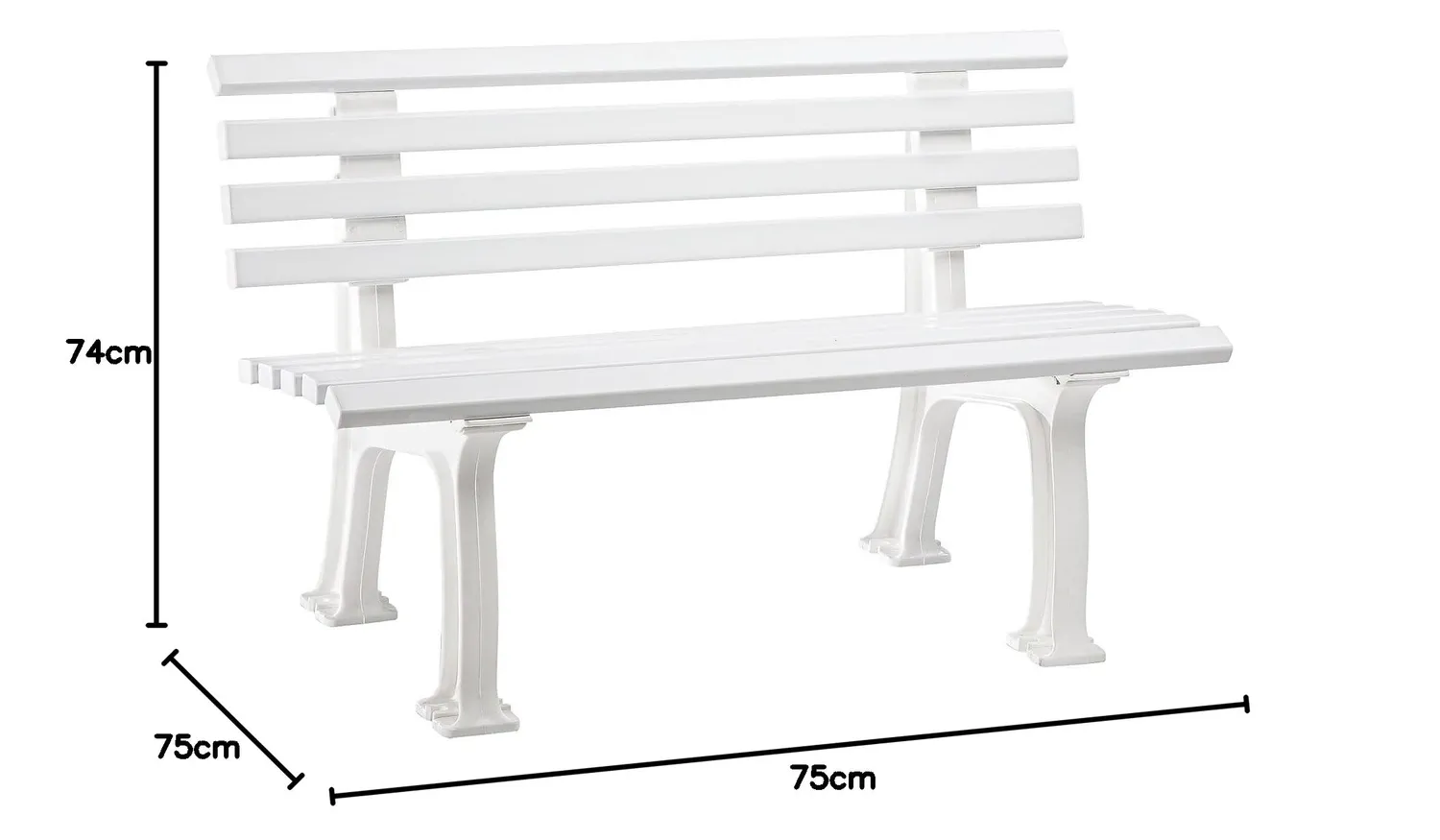 Kaiserkraft panchina parco plastica 1200 mm PVC esterno