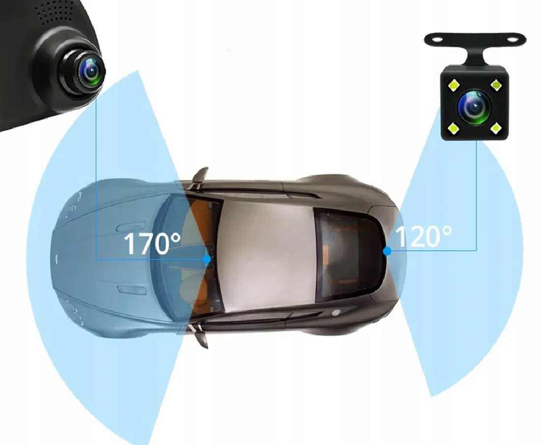 ADAMANTA ADM 191 Dash Cam Full HD con Retrocamera