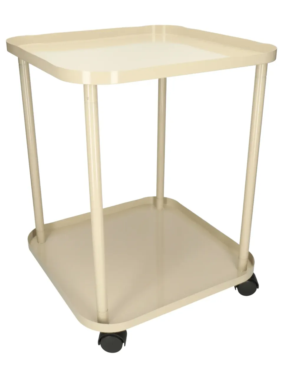 Wibra trolley carrello portaoggetti in metallo beige 2 ripiani
