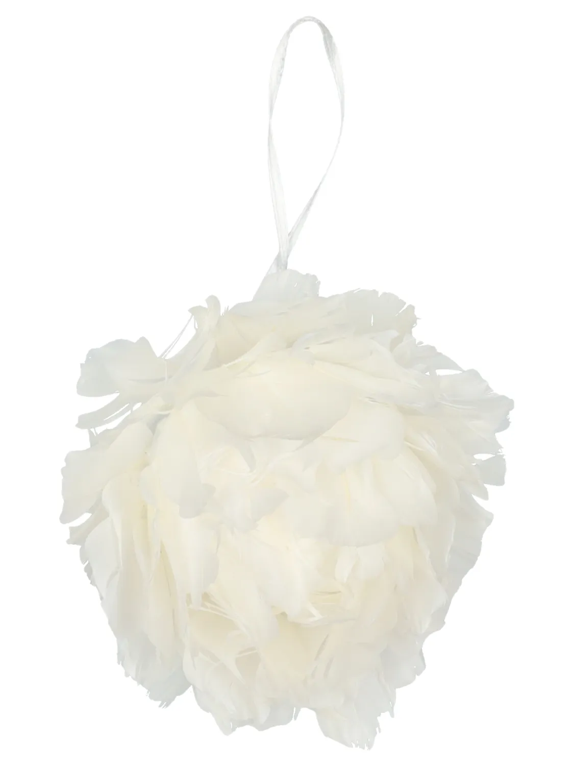 Wibra pallina natale con piume 11 cm polyestere rosa