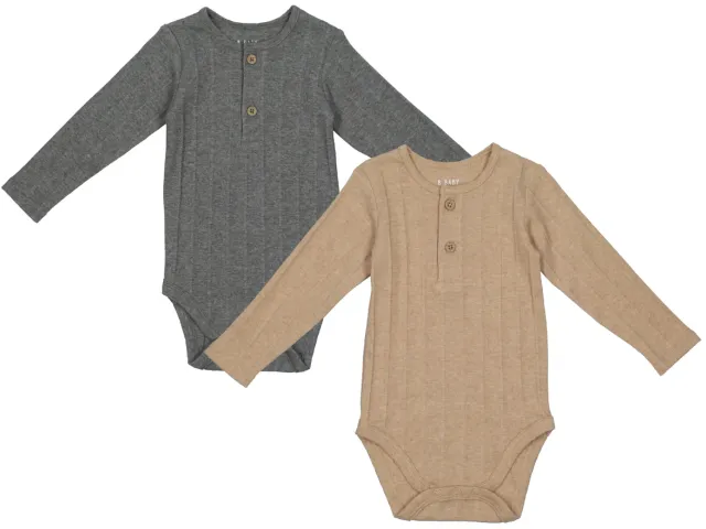 Wibra Henley Body Neonato Maniche Lunghe cotone