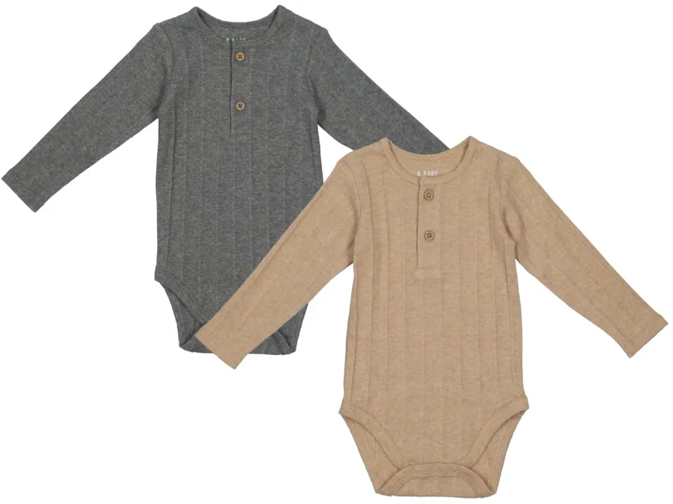 Wibra Henley Body Neonato Maniche Lunghe cotone