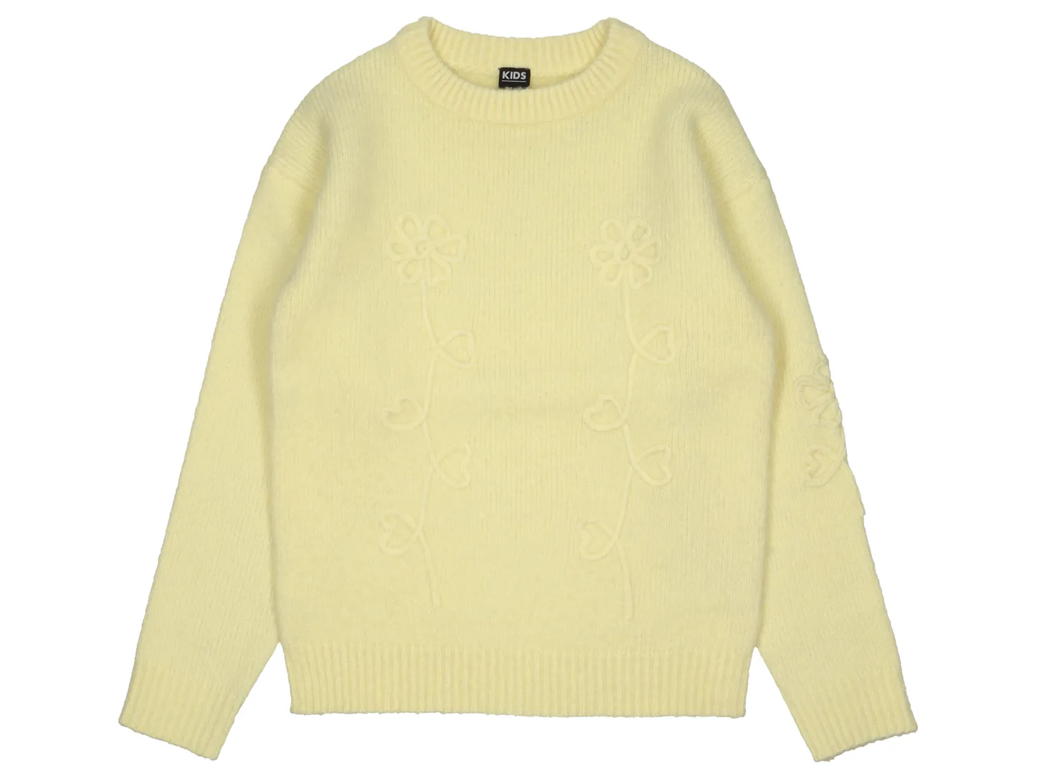 Wibra maglione bambina lavorato a maglia fiori