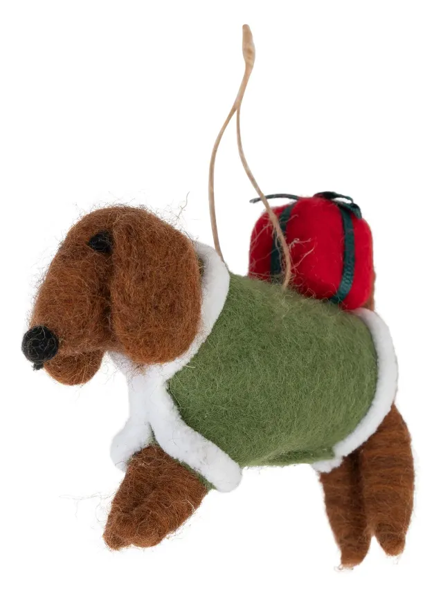Wibra Cane Addobbo Natalizio Feltro 13 cm Morbido