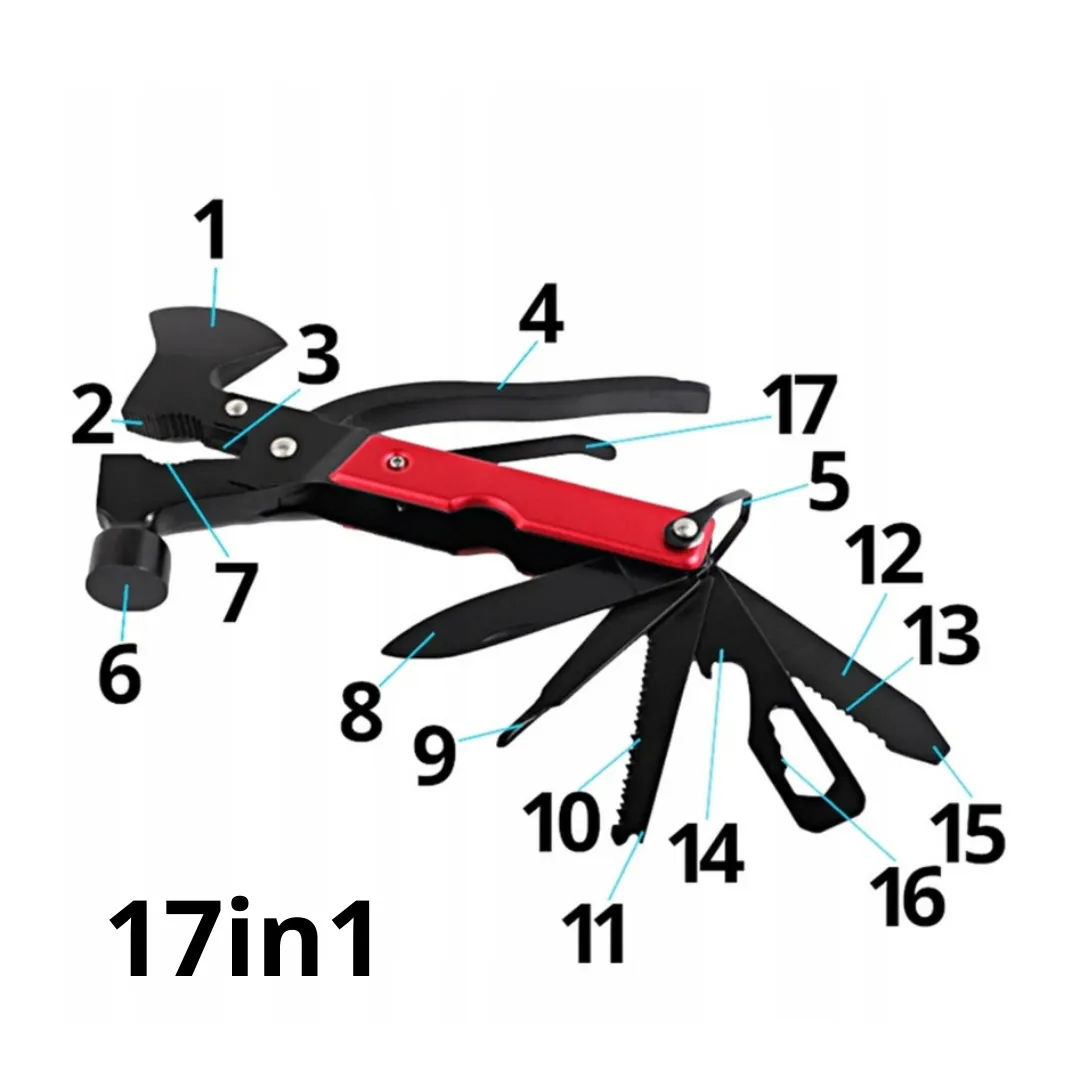 ADAMANTA 2138 Multiutensile Ascia Martello 17 in 1