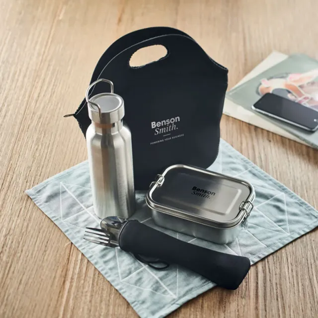 3BPRO MO6765-03 set pranzo termico nero 3 pezzi