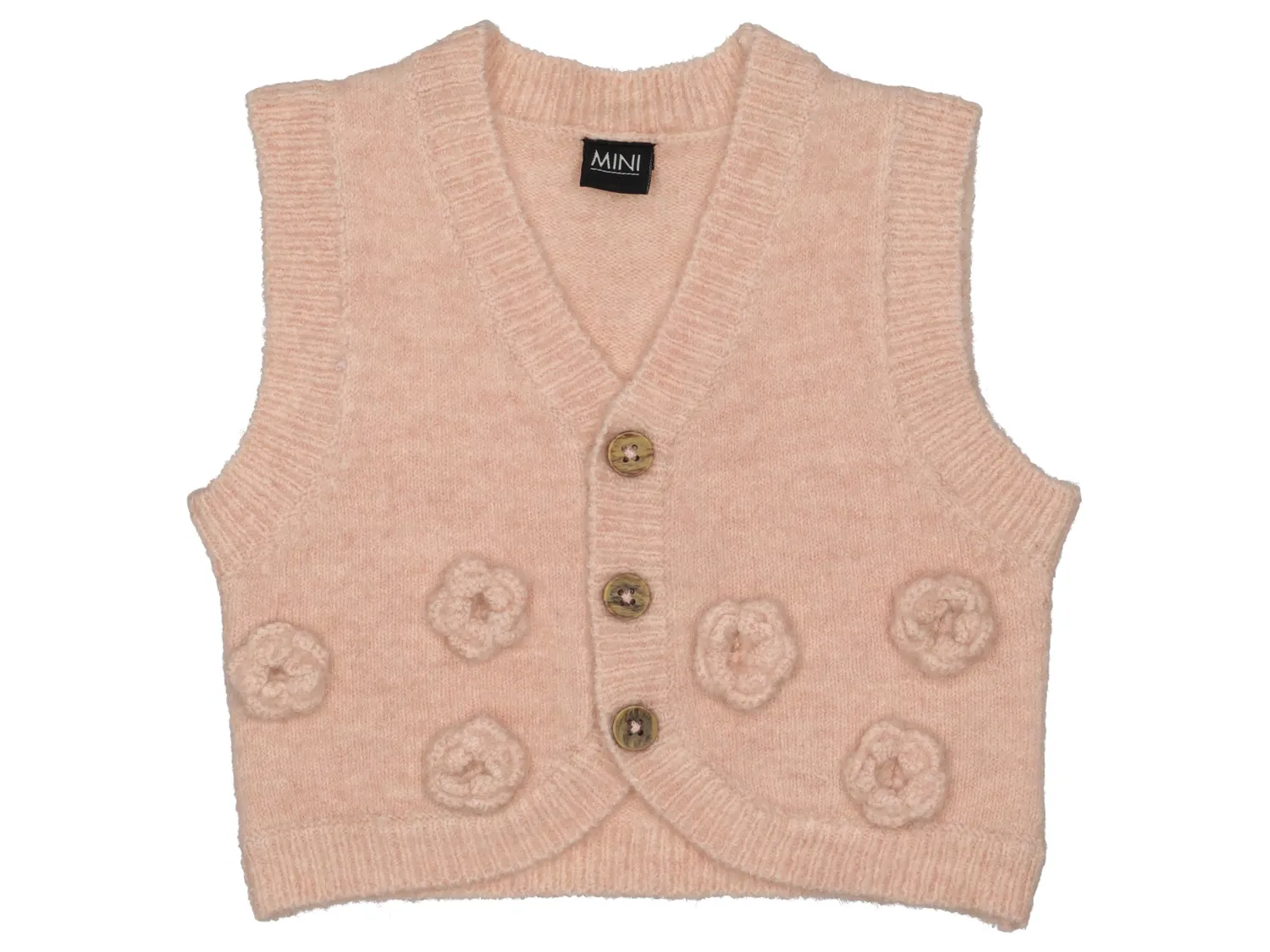 Wibra gilet neonata maglia fiori con bottoni