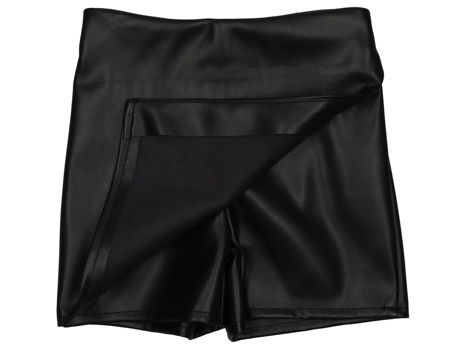 Wibra skort bambina nero effetto pelle gonna-pantalone