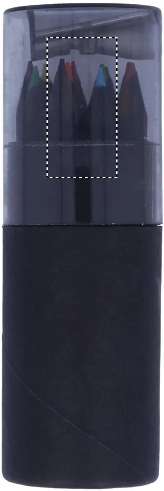 IT3630-03 set 12 matite colorate nere con temperino