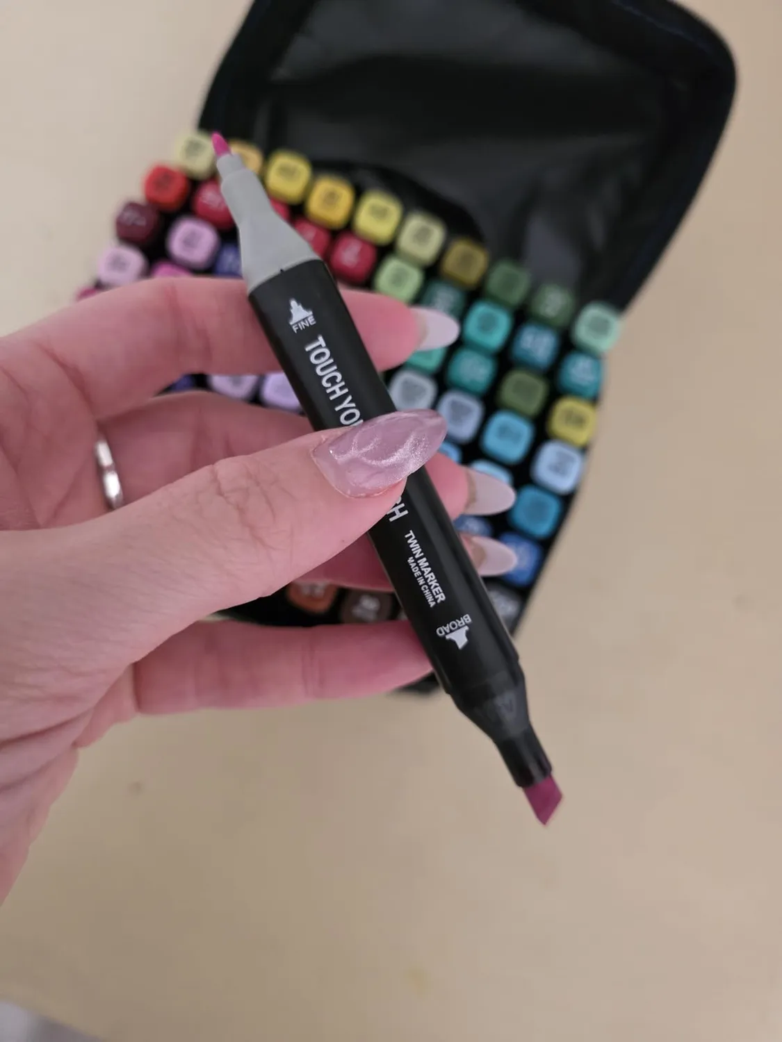 Kaefuys Pennarelli doppia punta alcol impermeabili 80 colori