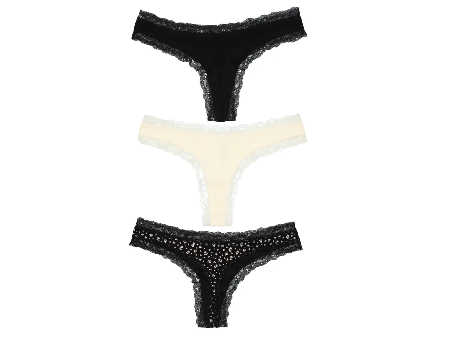 Wibra perizomi donna pizzo 3 pezzi modal
