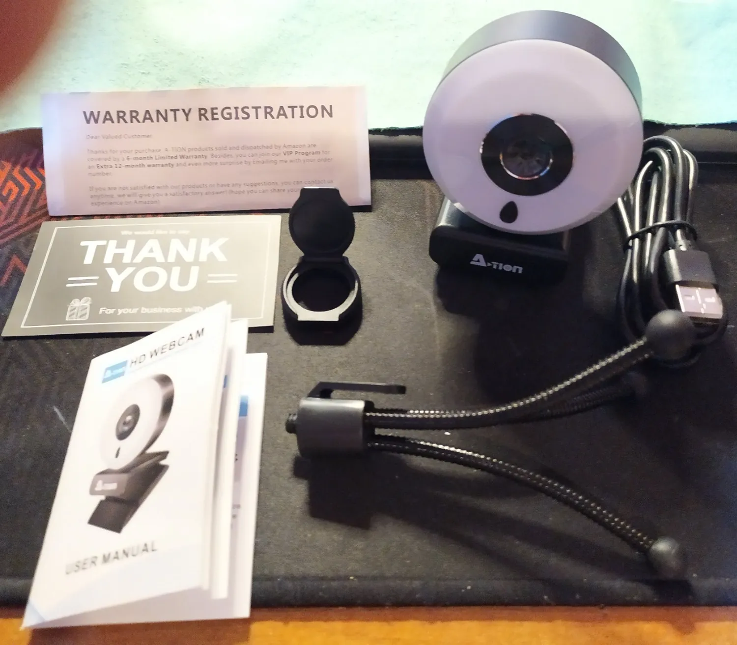 Action webcam PC 1080P Full HD con microfono e luce