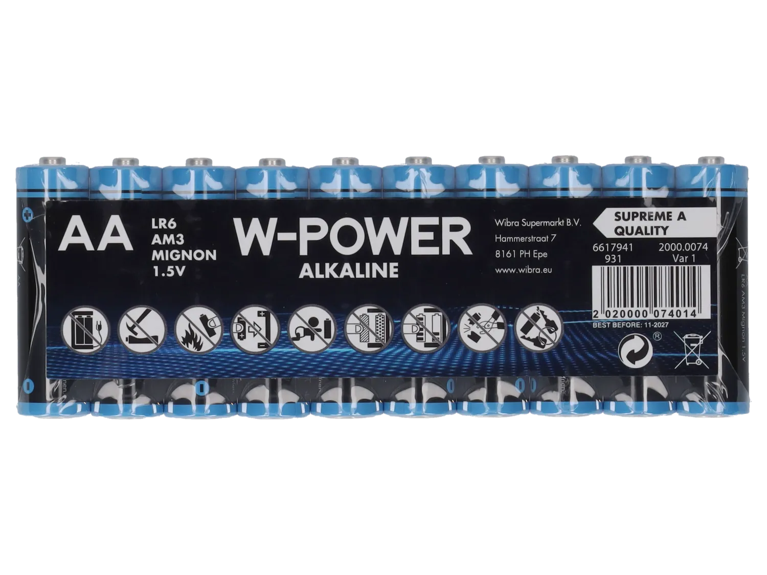 Wibra W-Power batterie alcaline 10 pezzi