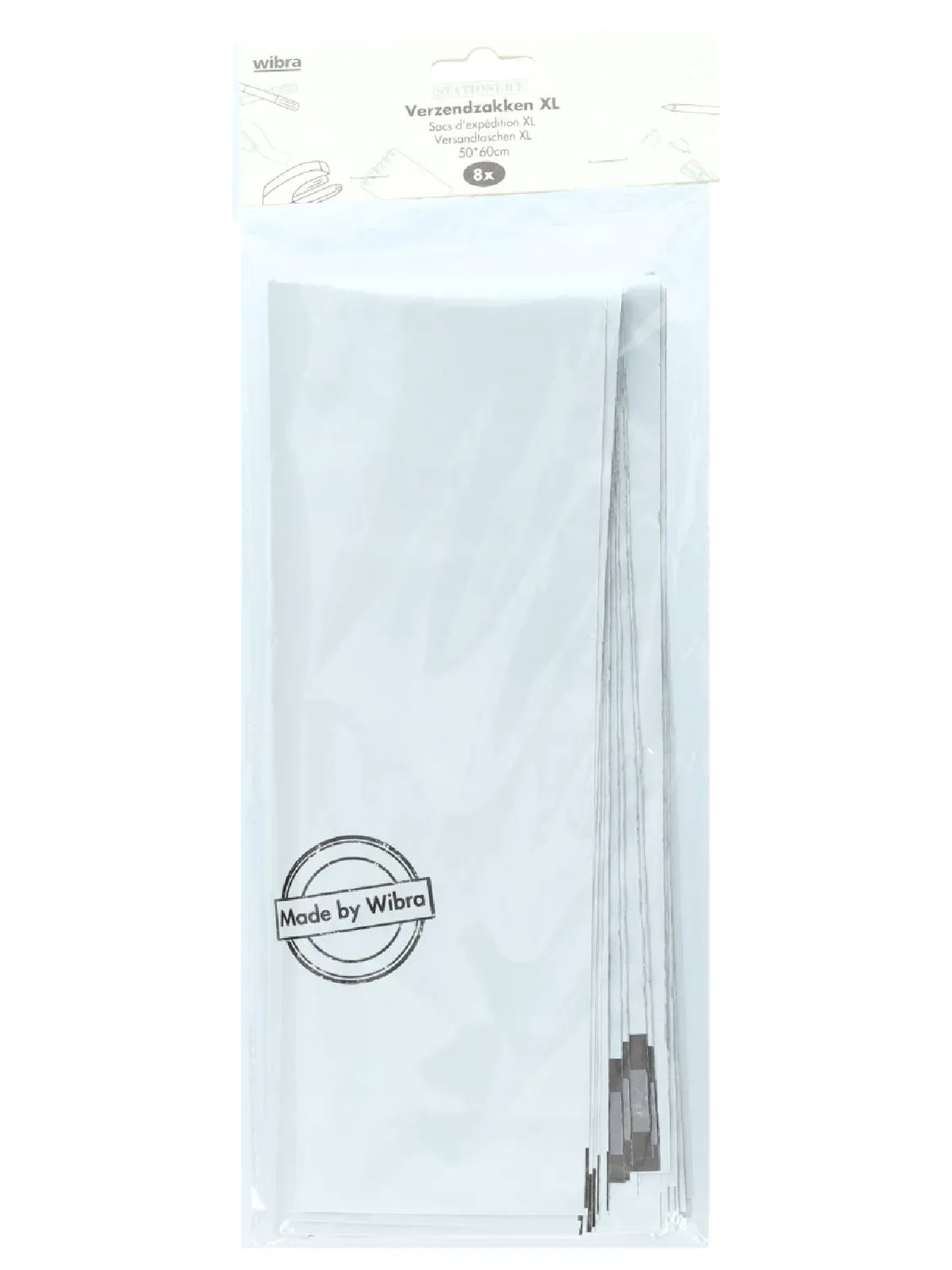 Wibra buste spedizione plastica riciclata con strip