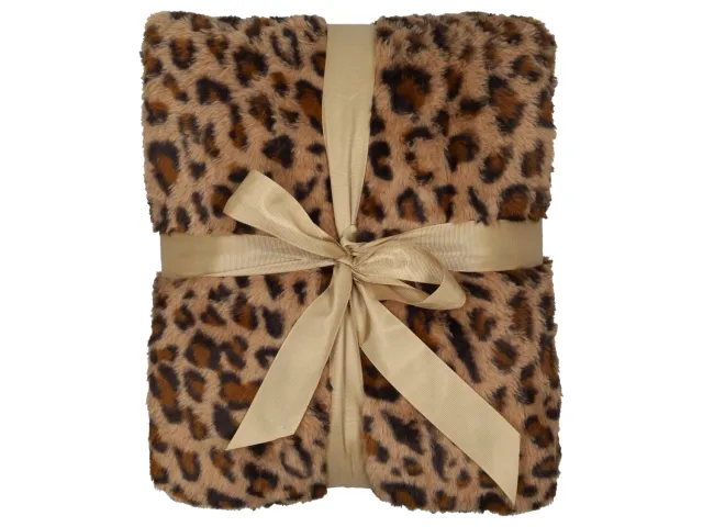 Wibra Fleeceplaid imitatiebont plaid animalier 140 x 180 cm