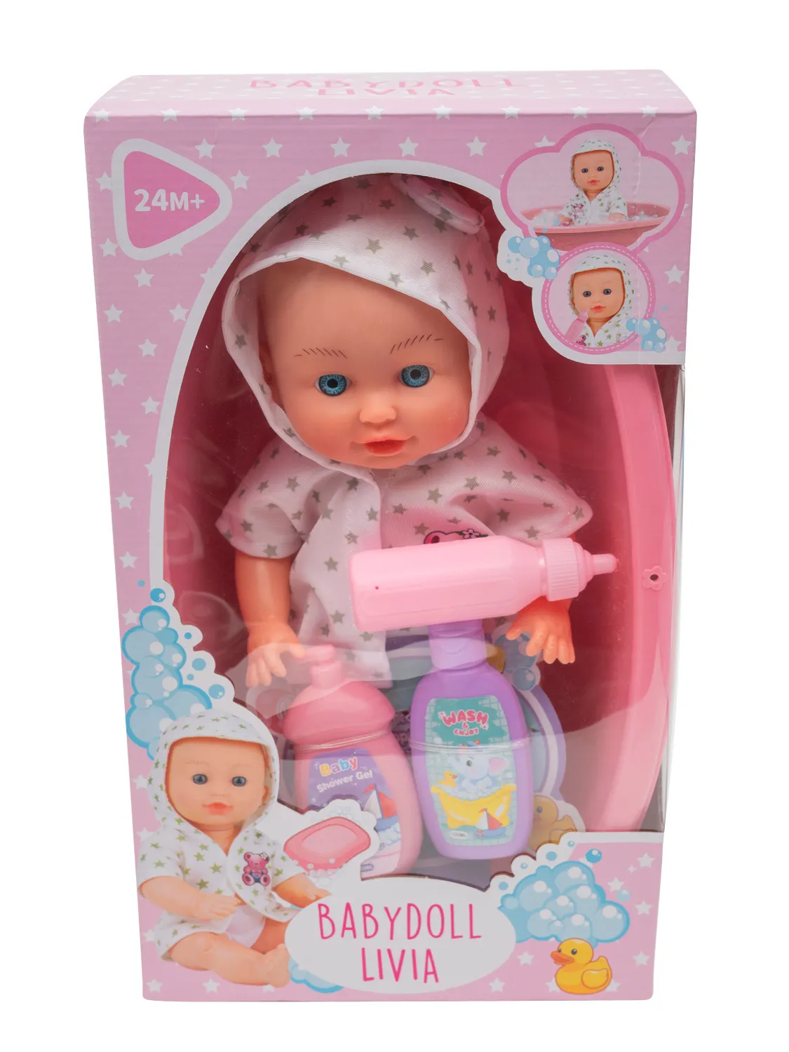 Wibra Livia Bambola Neonato 30 cm con Vaschetta e Biberon