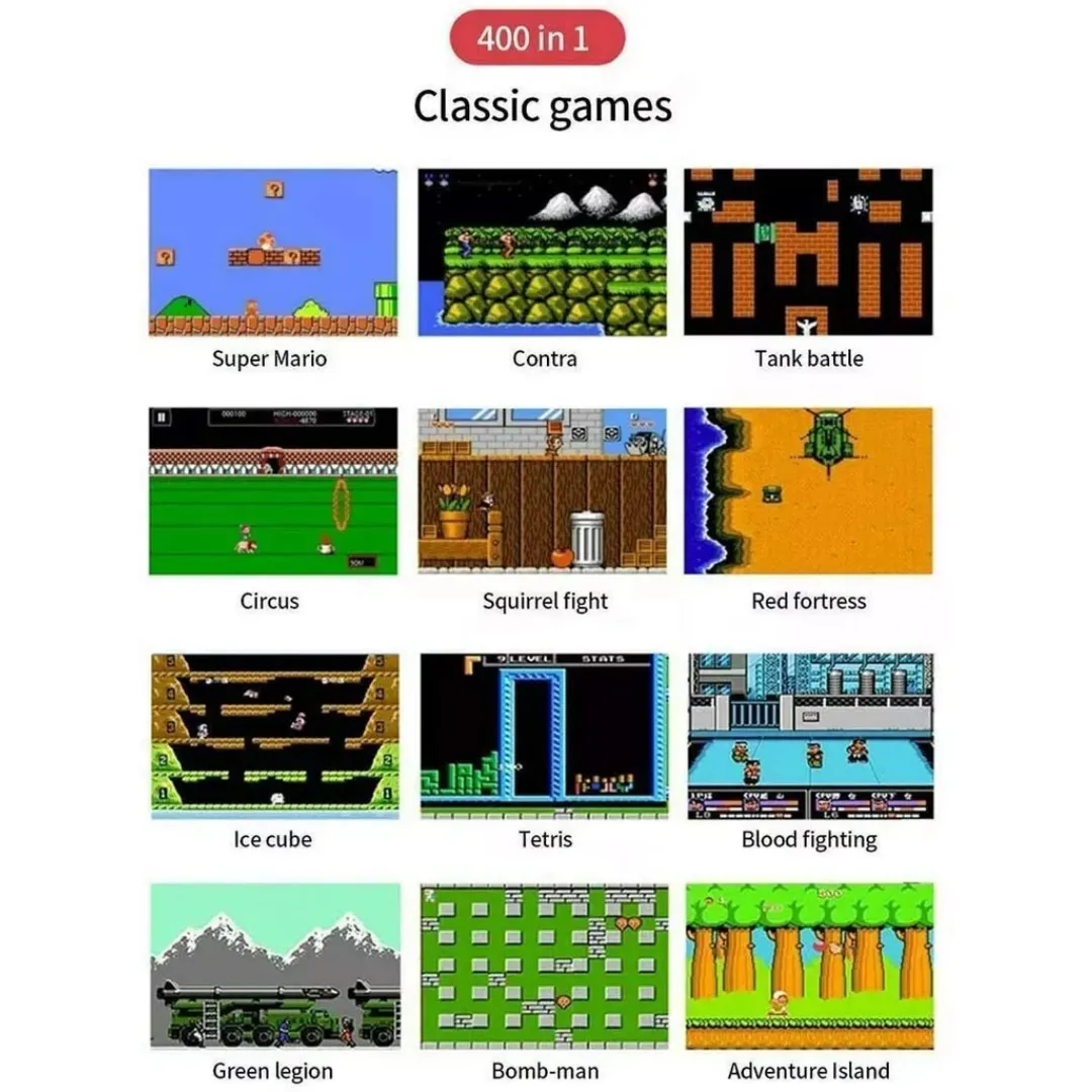 ADAMANTA Mini Pocket Game Console console portatile 400 giochi