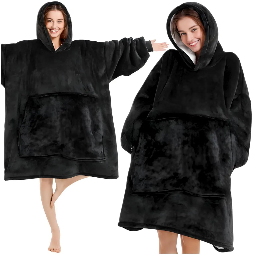 ADAMANTA Ultra Plush Huggle Hoodie Blanket 2252 coperta con cappuccio in pile