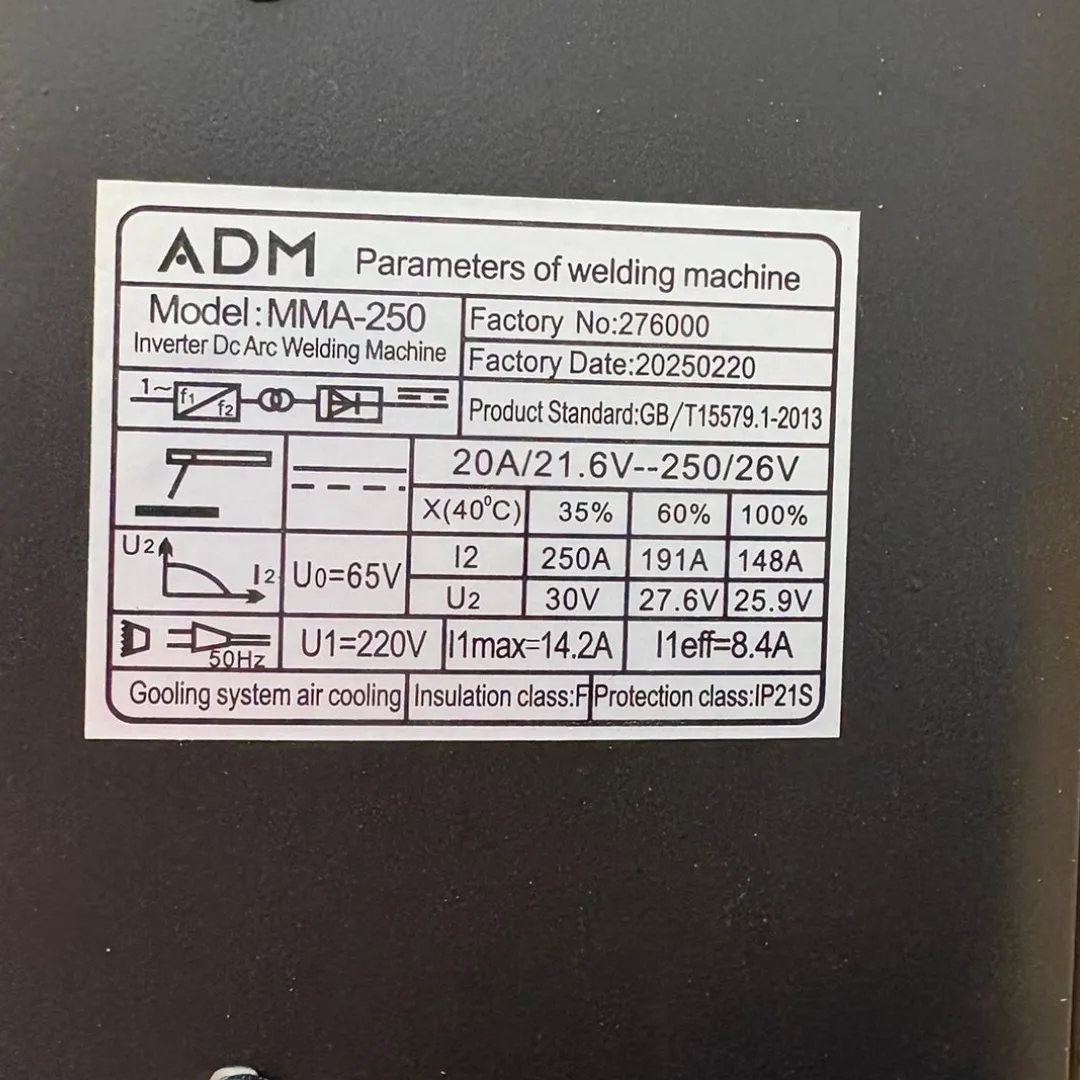 ADAMANTA ADM MMA-250 saldatrice inverter 250A con display