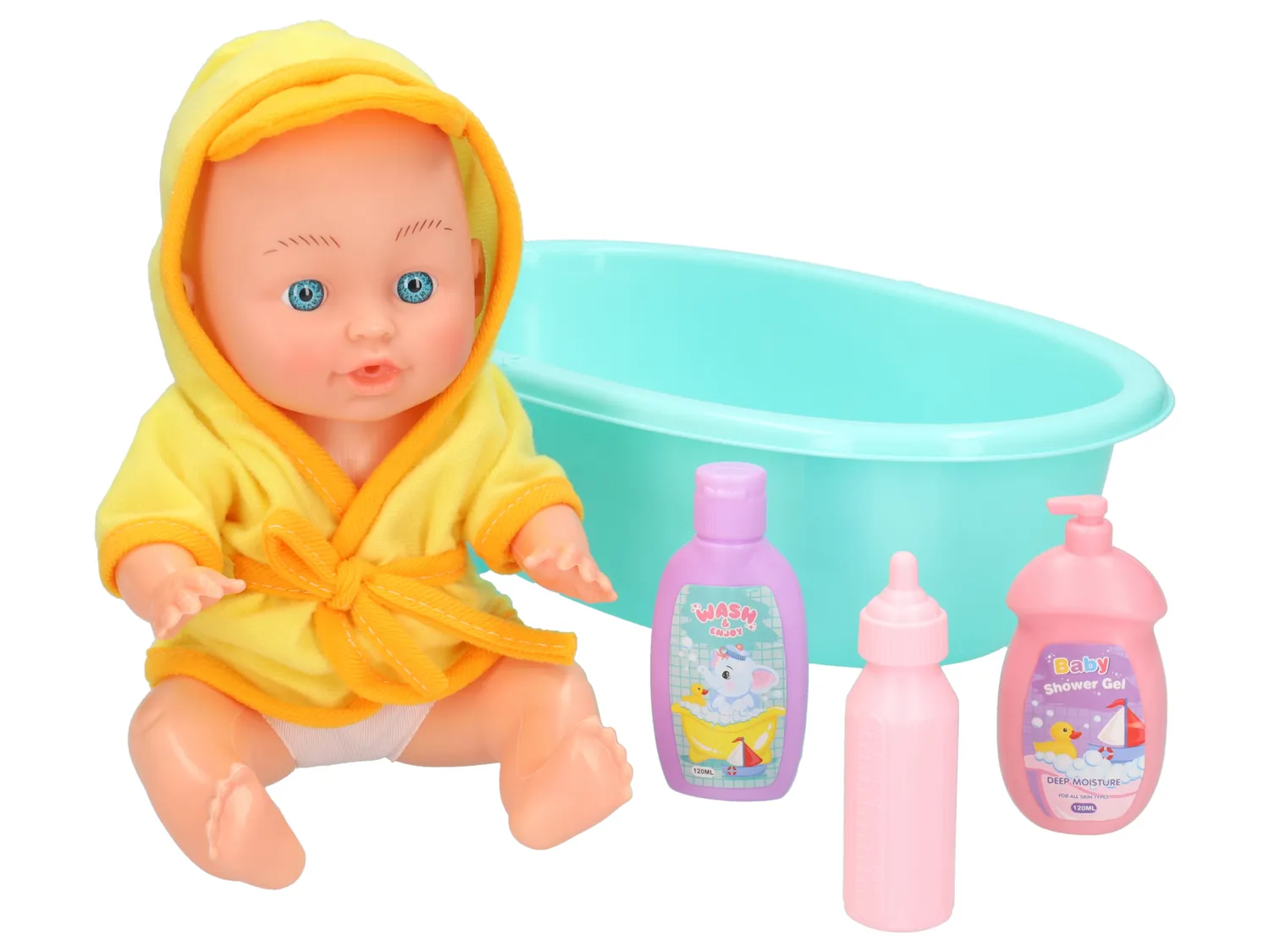 Wibra Livia Bambola Neonato 30 cm con Vaschetta e Biberon