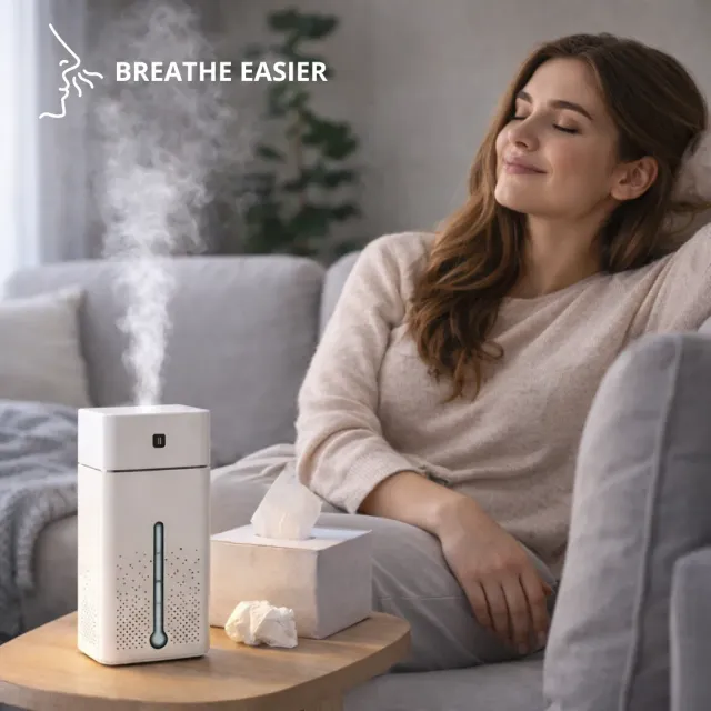 ADAMANTA Big Air umidificatore a ultrasuoni 1L per allergie