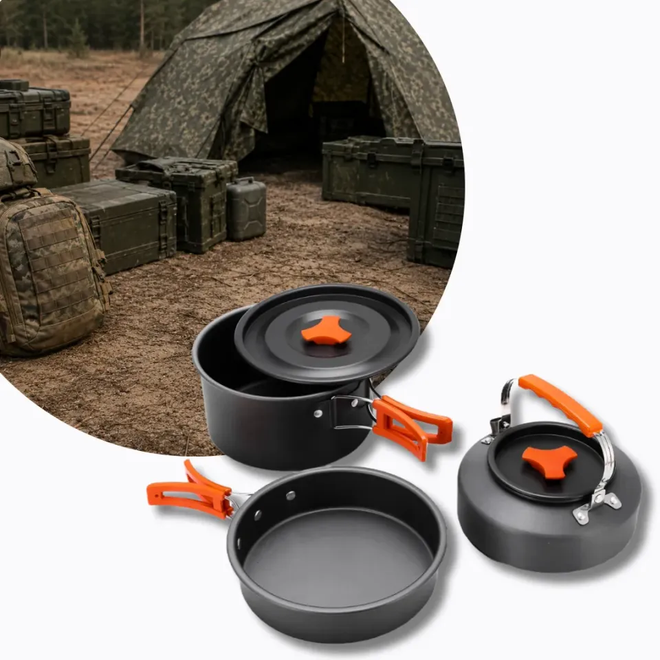 ADAMANTA Survival & Camping Cookware Set set cucina da campeggio alluminio