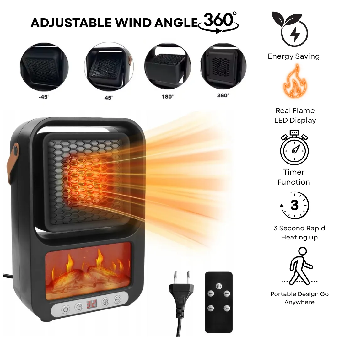 ADAMANTA 6073 stufetta elettrica con camino LED