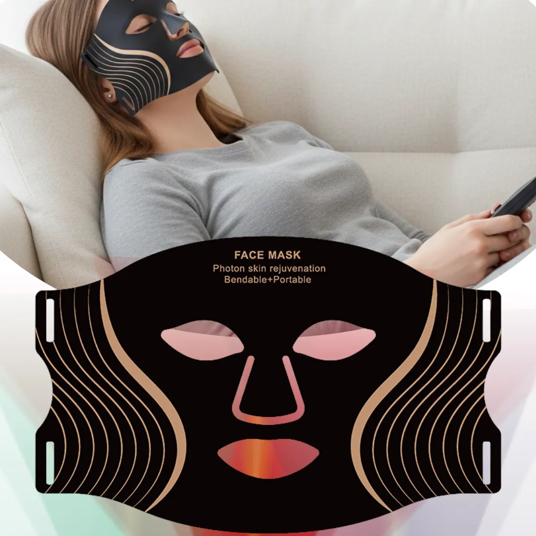 ADAMANTA 7054 Maschera LED Viso 7 Colori Silicone
