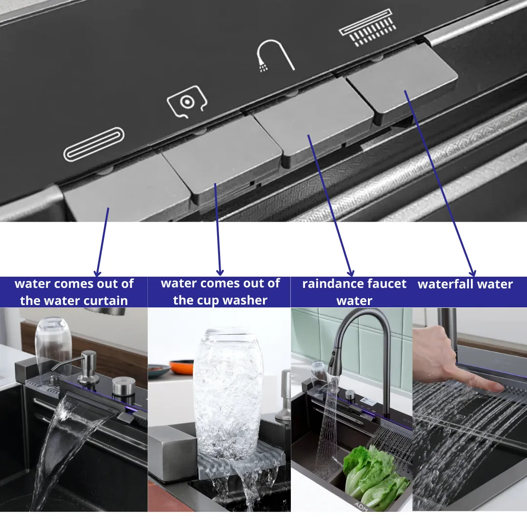 ADAMANTA ADM 535 Lavello Cucina Acciaio con Rubinetto Cascata