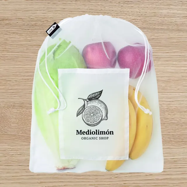 3BPRO MO9880-06 sacchetto rete RPET 30x40 cm bianco