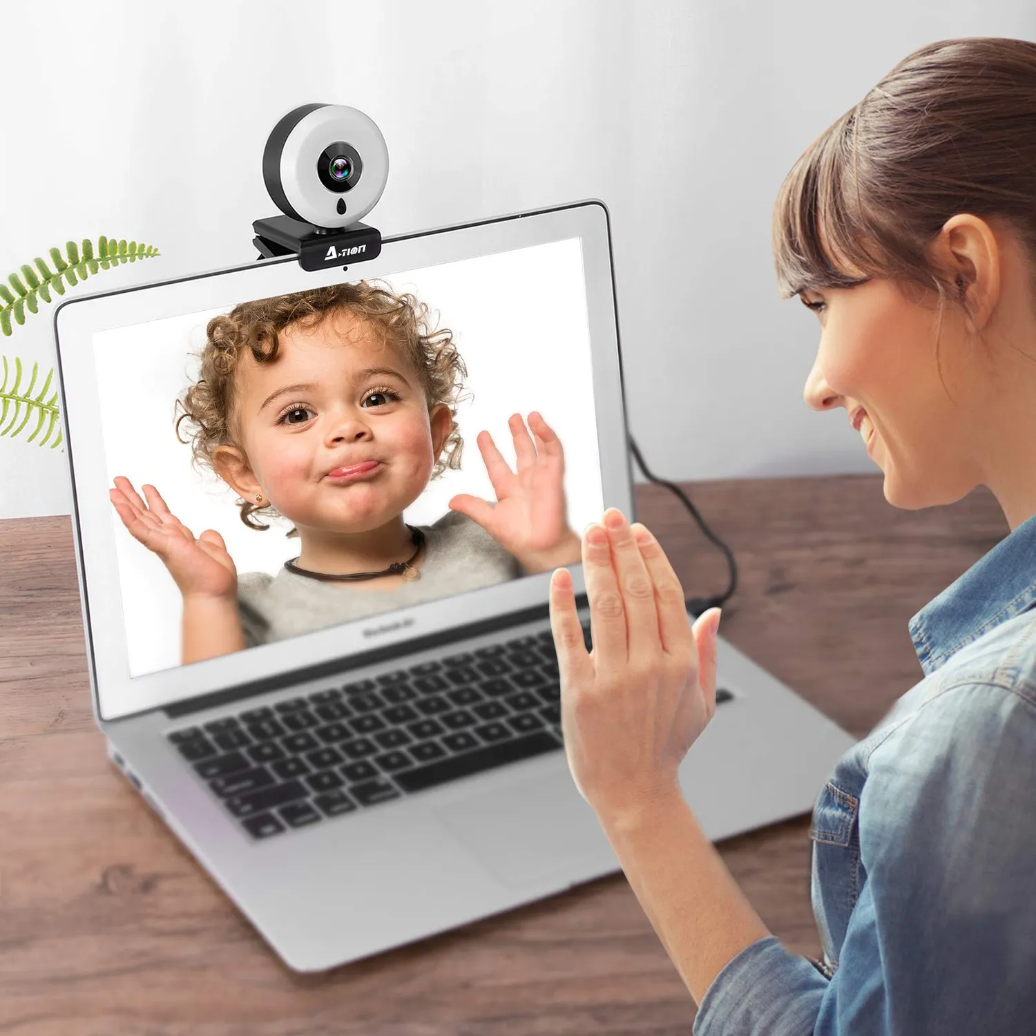 Action webcam PC 1080P Full HD con microfono e luce