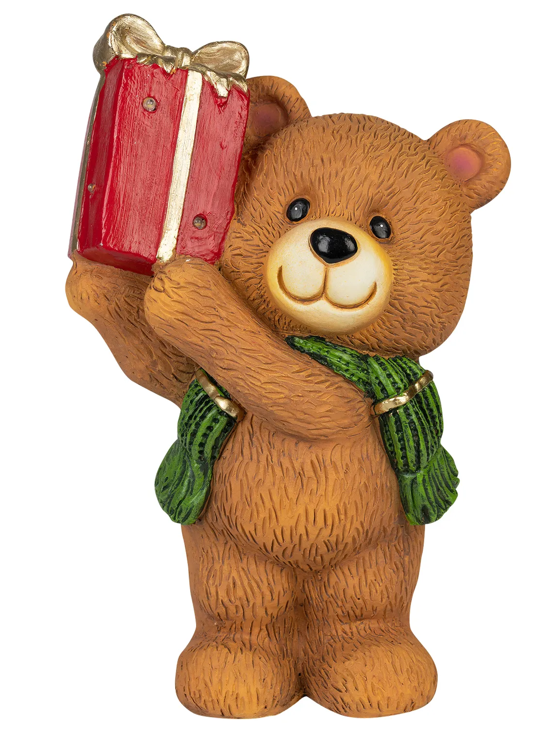 Wibra orso natalizio LED regalo 39,5 cm marrone