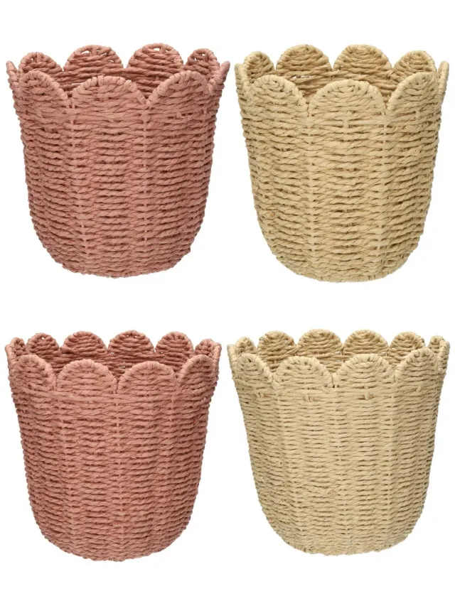 Wibra Wavy cestino rotondo intrecciato