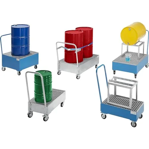 Kaiserkraft eurokraft basic vasca mobile fusti 200 L blu