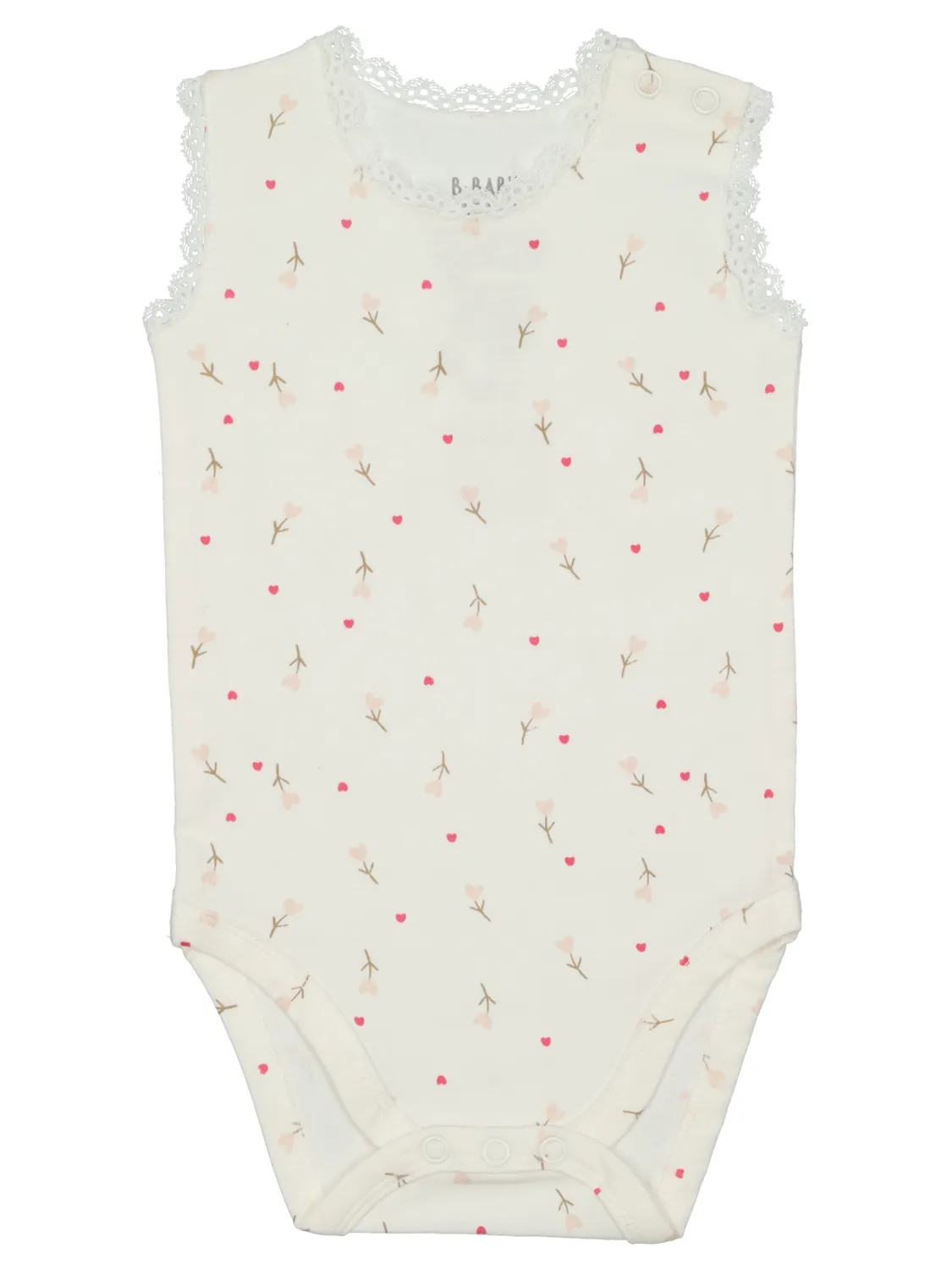 Wibra Body Neonato Smanicato Cotone con Pizzo