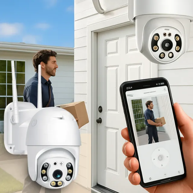 ADAMANTA telecamera IP esterno rotante Full HD WiFi