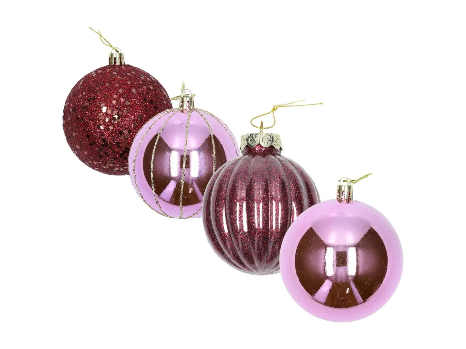 Wibra Palline Natale Glitter 8cm 12 Pezzi plastica