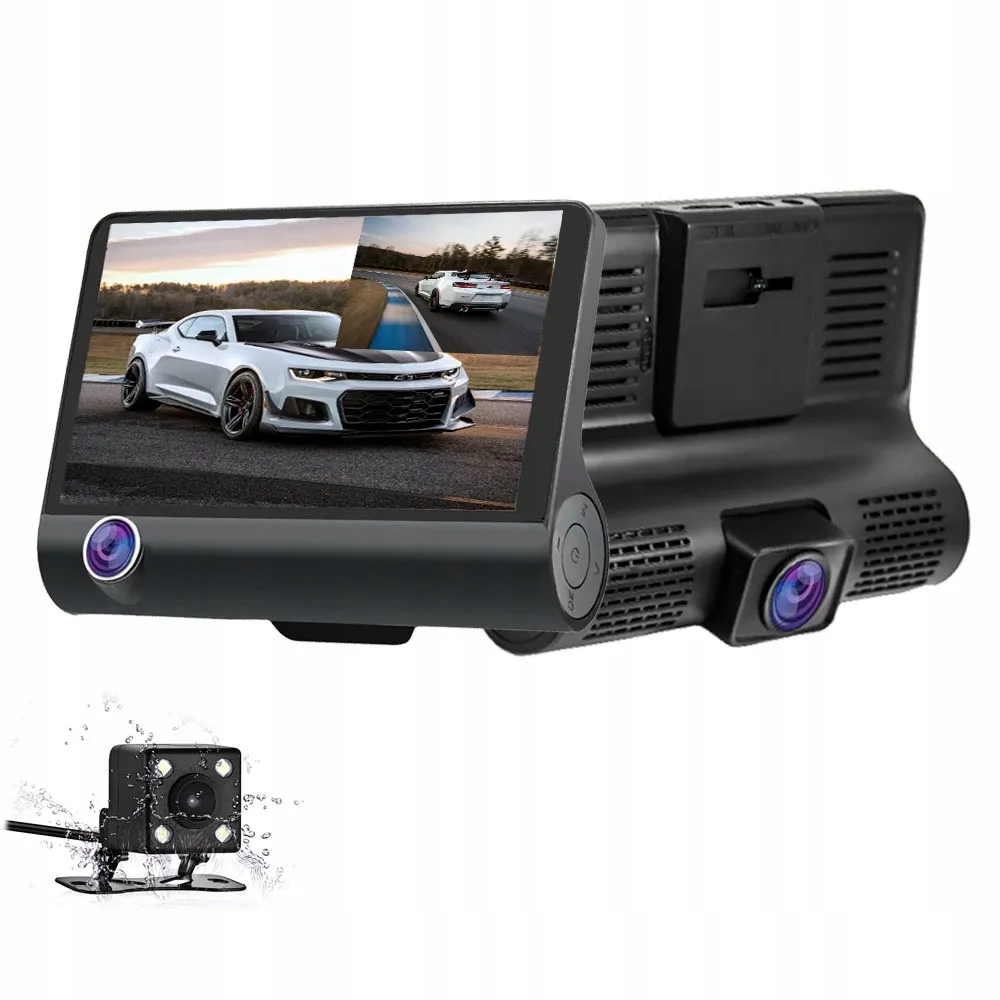 Adamanta 390 dash cam auto 3 telecamere Full HD con visione notturna