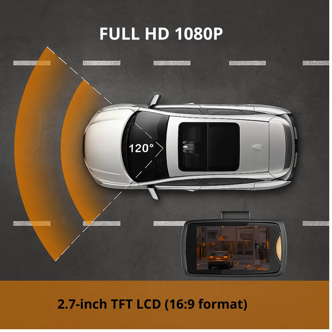 ADAMANTA 152 dash cam telecamera auto Full HD 1080p 120°
