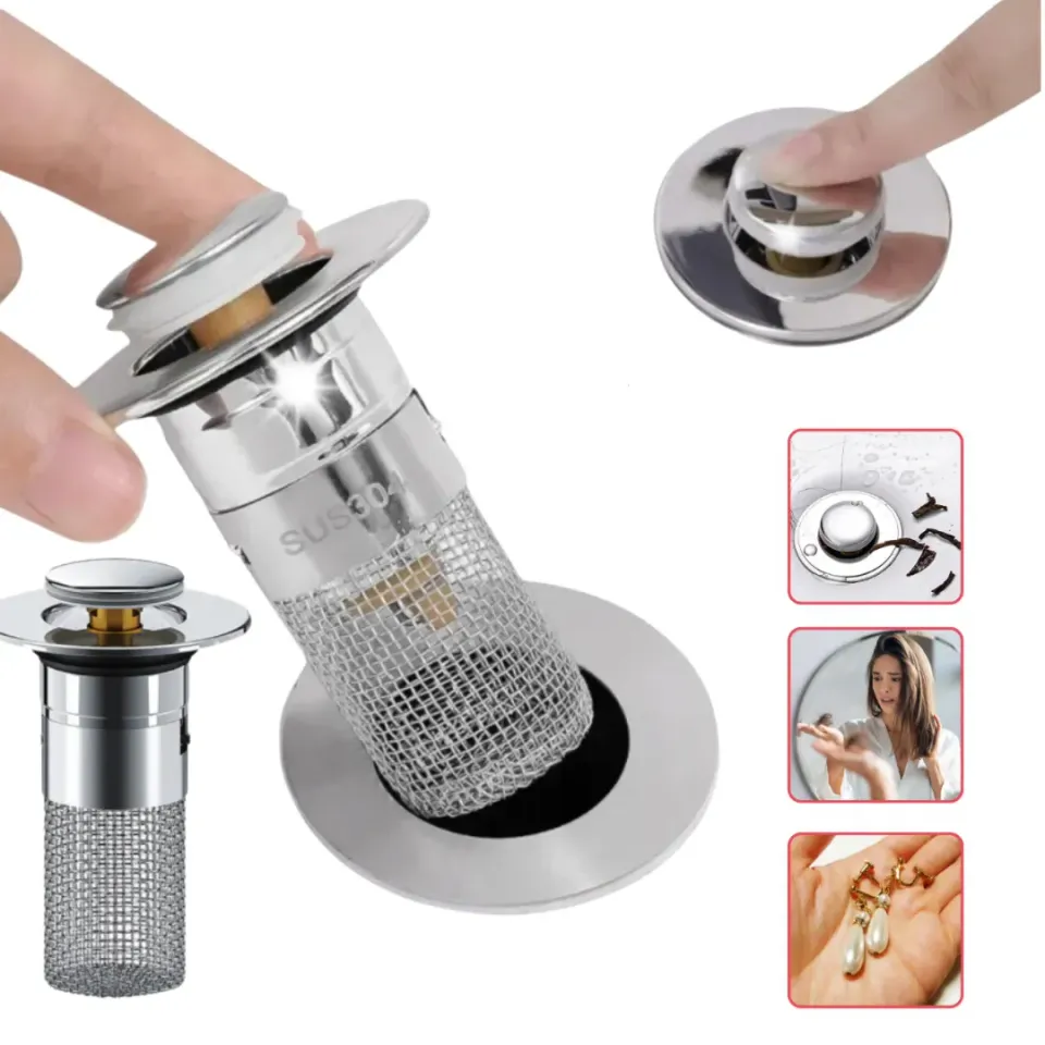 ADAMANTA 521 tappo scarico lavandino con filtro inox