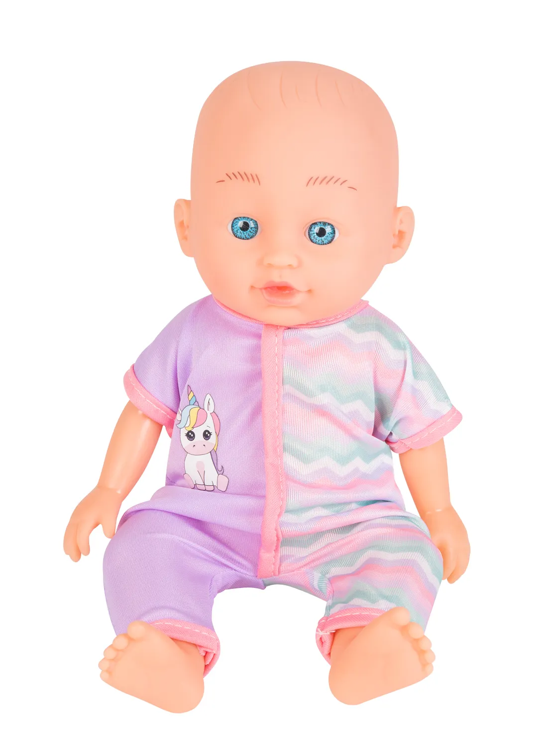 Wibra bambola baby 30 cm con vestito occhi azzurri