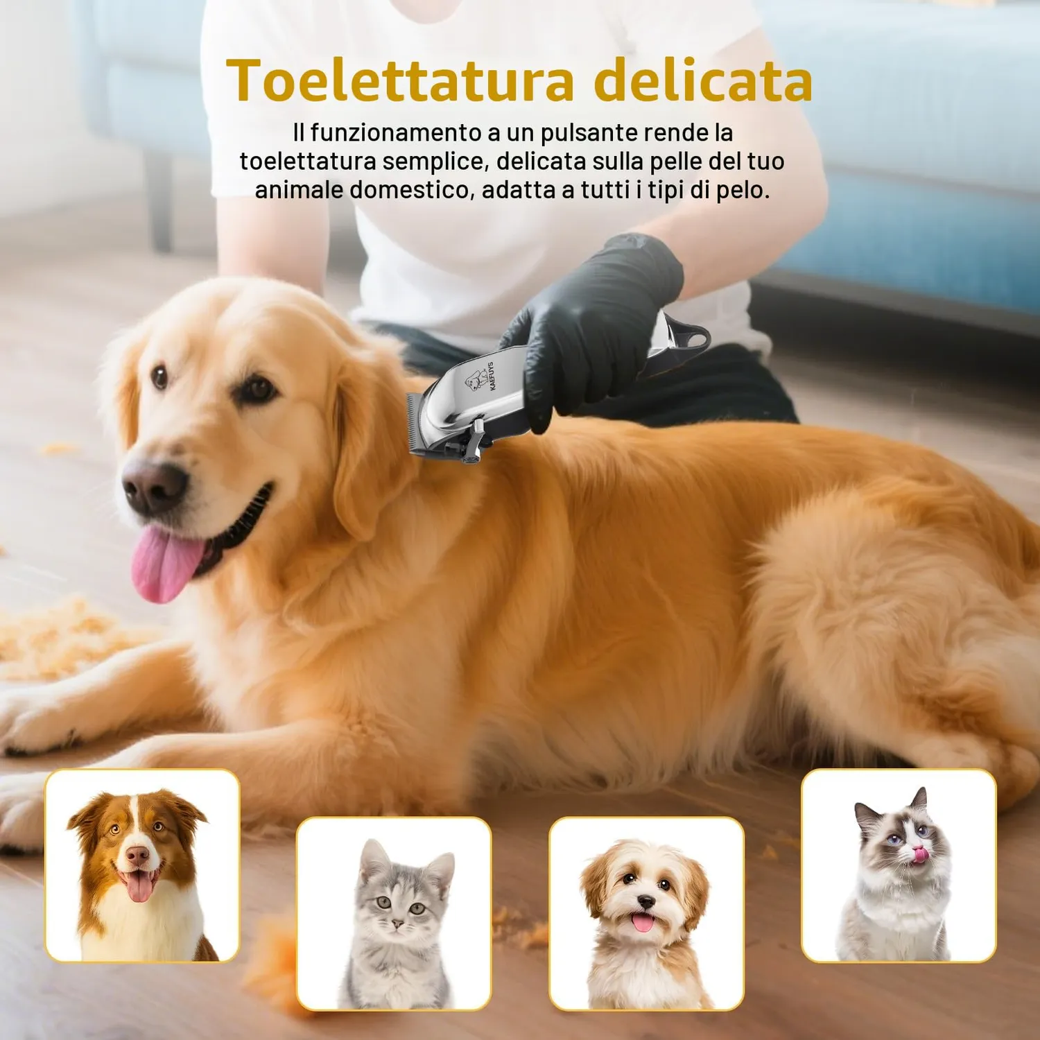 Kaefuys Tosatrice cani pelo lungo 7000 RPM silenziosa